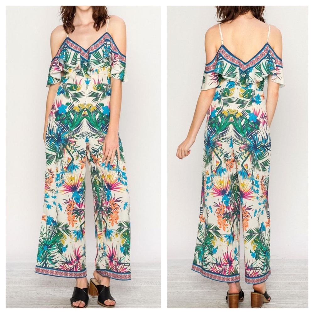 Flying Tomato Tropical Jumpsuit Size Small NWT